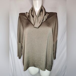 Joseph Ribkoff Olive Green Draped Cowl Neck Top